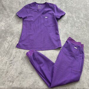 Figs Scrub Top & Pants Women XS Zamora Jogger Catarina Shirt Set Ultra Violet